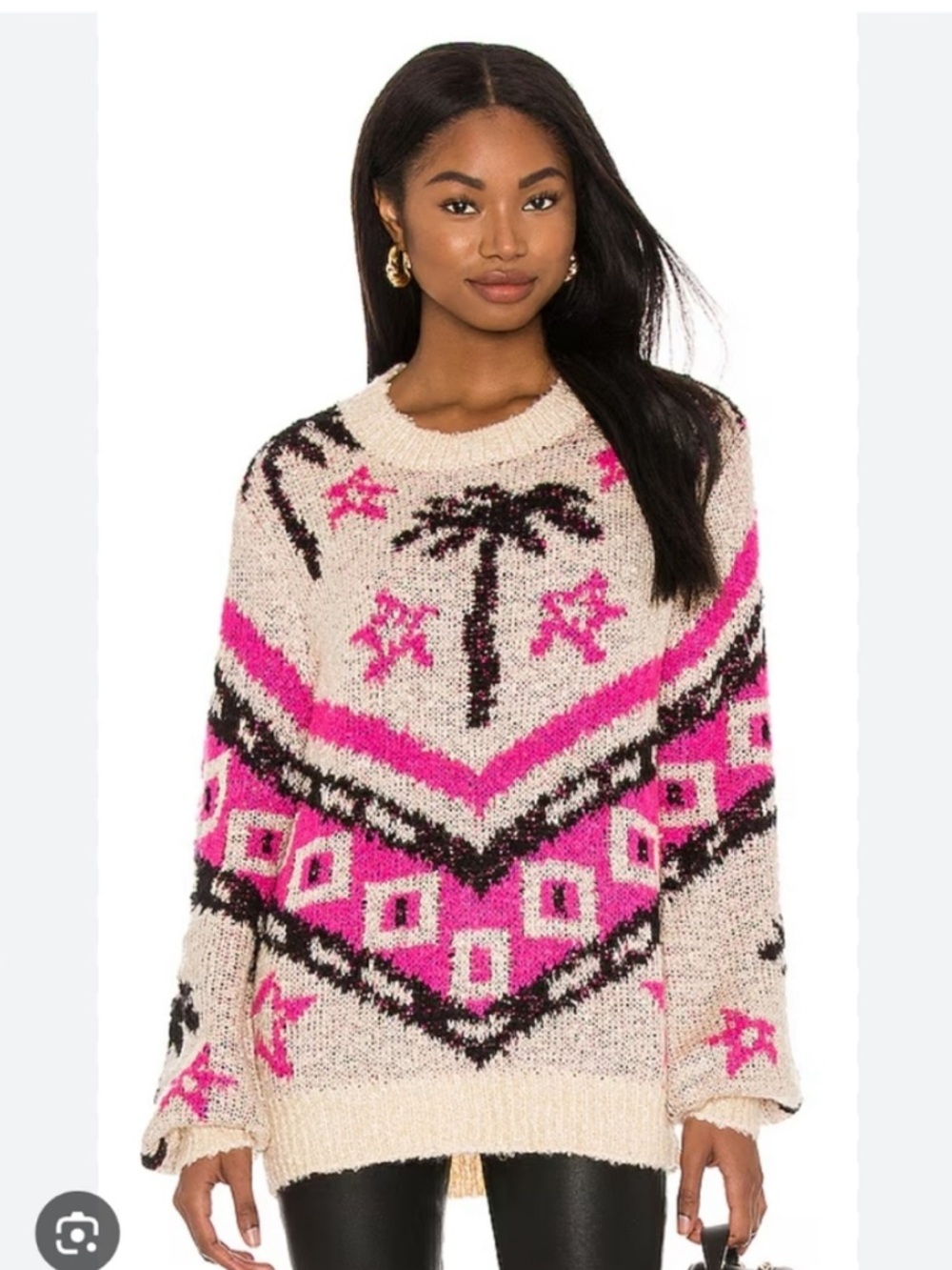 Le Superbe Bonfire Beach
Pullover in Palm Intarsia